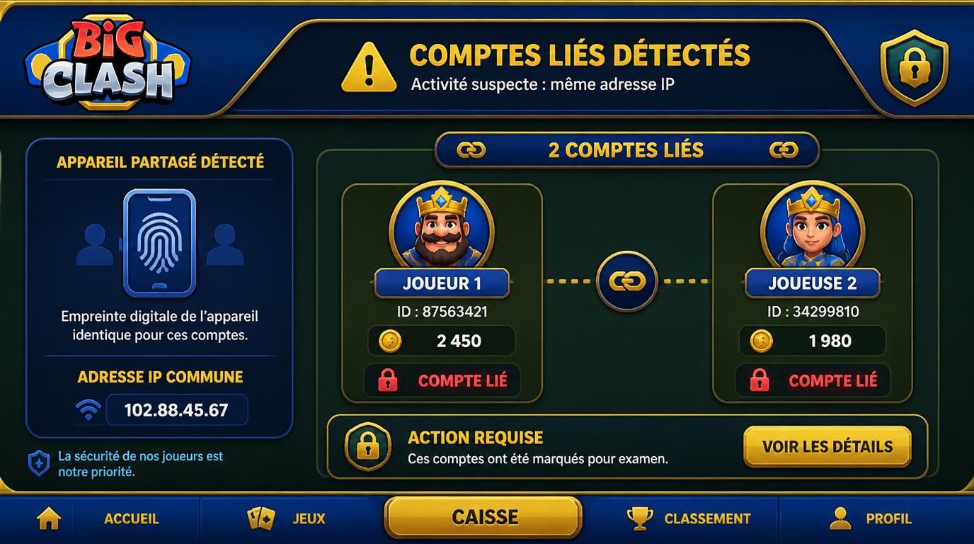 Alerte compte multiple détecté.